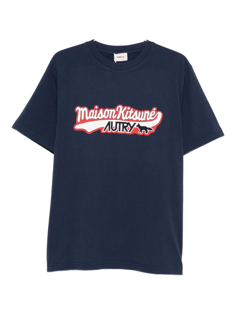 Navy blue cotton Autry x Maison Kitsuné t-shirt