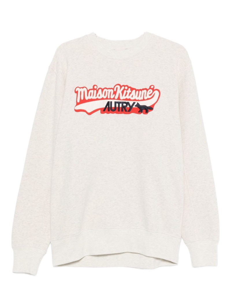 Melange grey cotton Autry x Maison Kitsuné sweatshirt