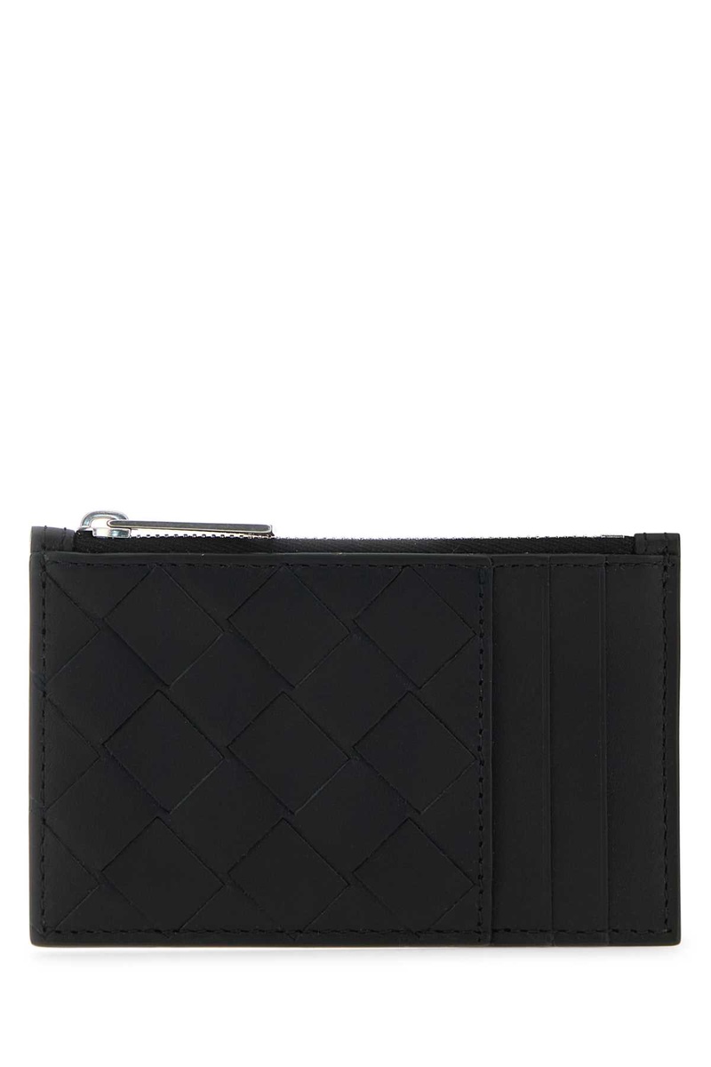 Black leather card holder