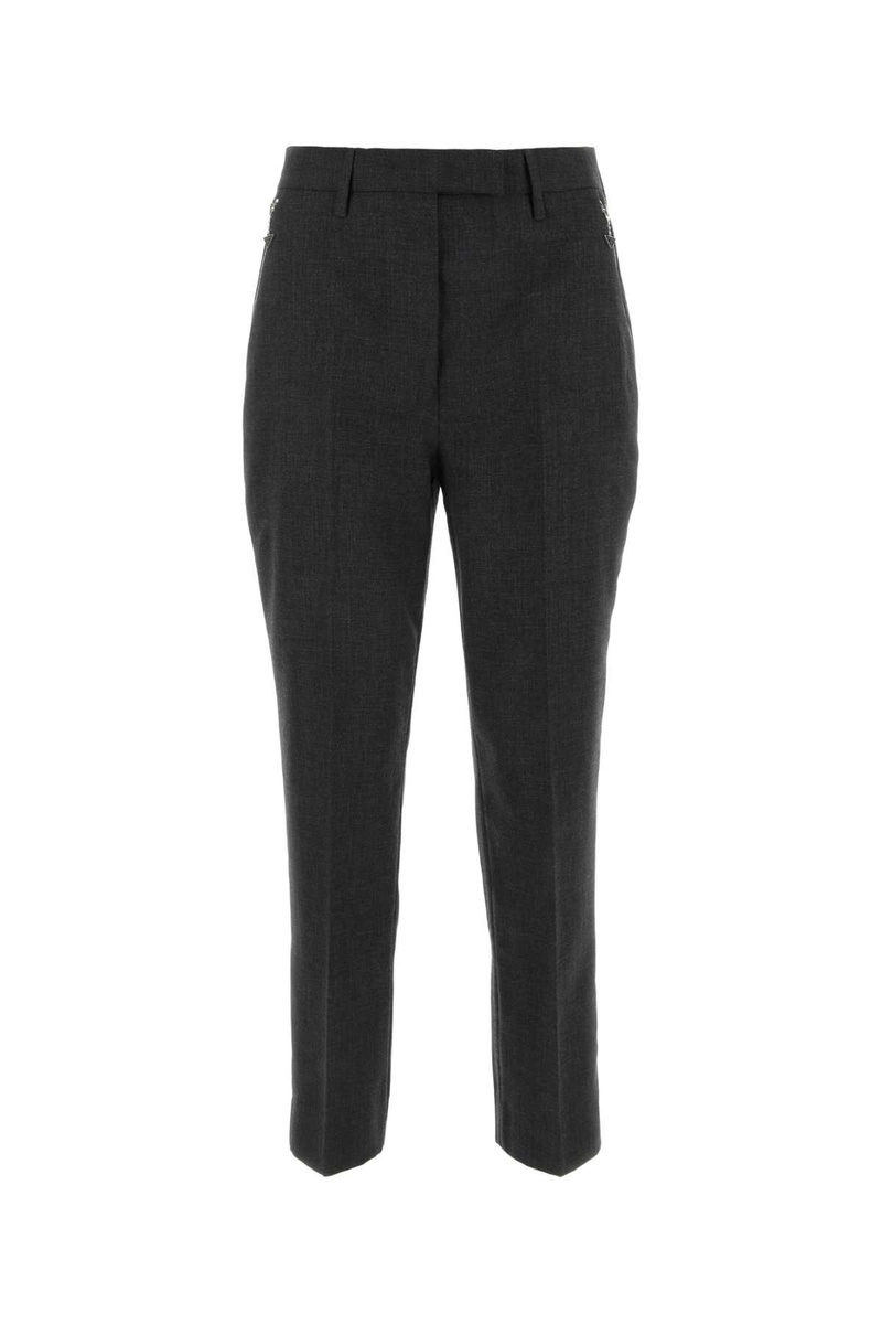 Melange graphite wool pant