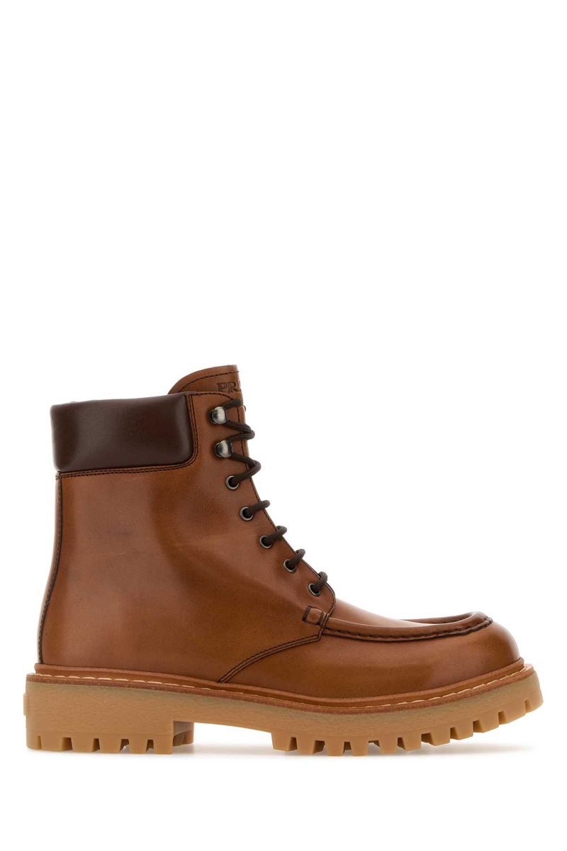 Caramel leather ankle boots