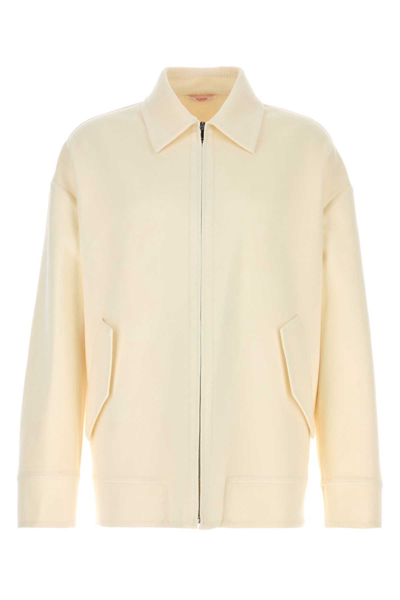 Ivory wool blend shirt