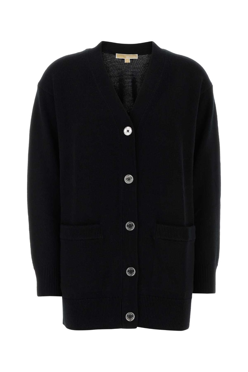 Black wool oversize cardigan