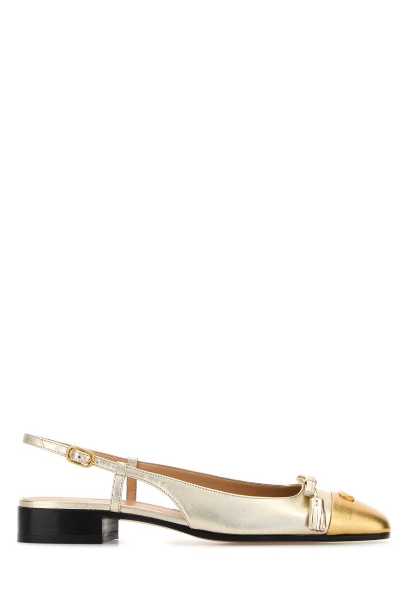 Two-tone leather Valet Du Roi ballerinas