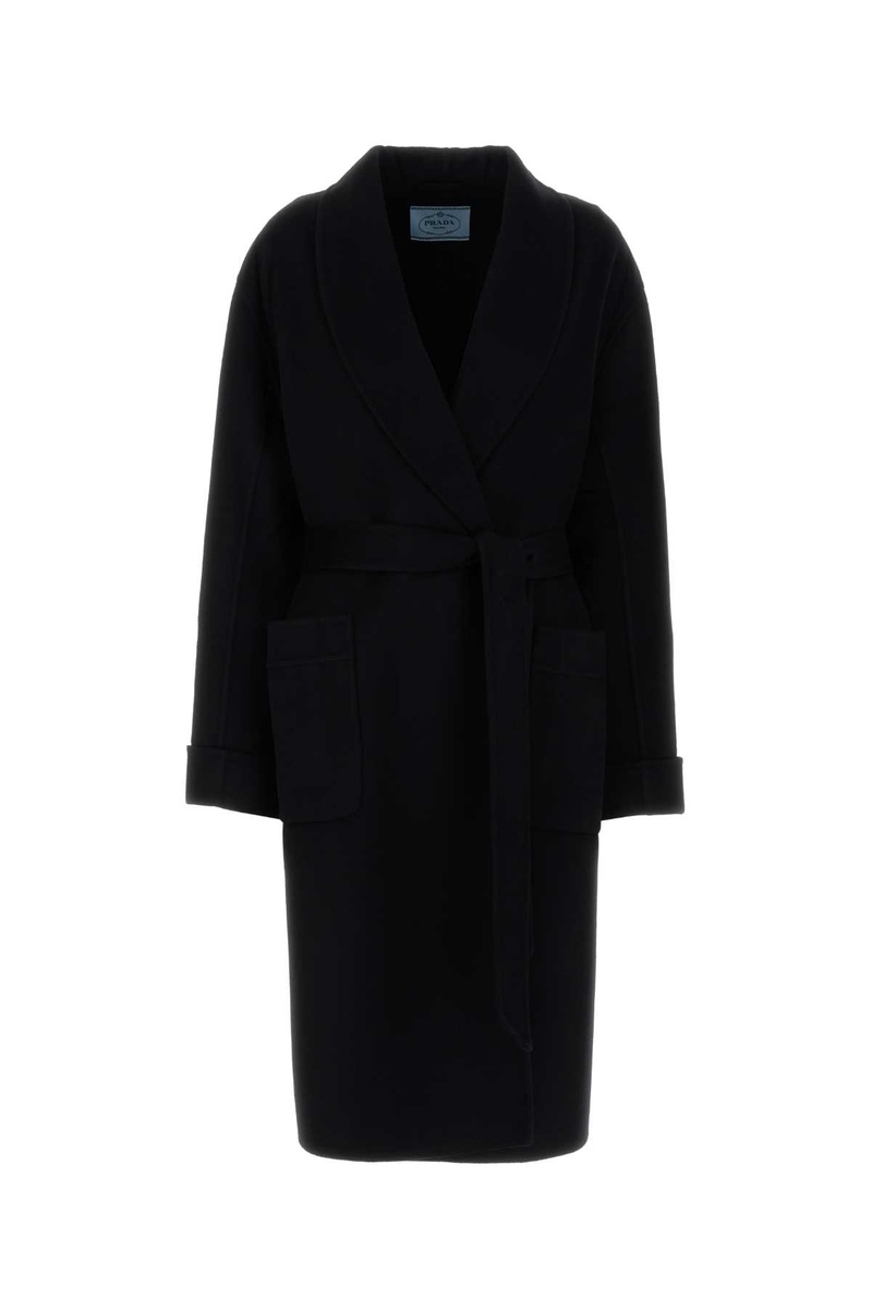 Black wool blend coat