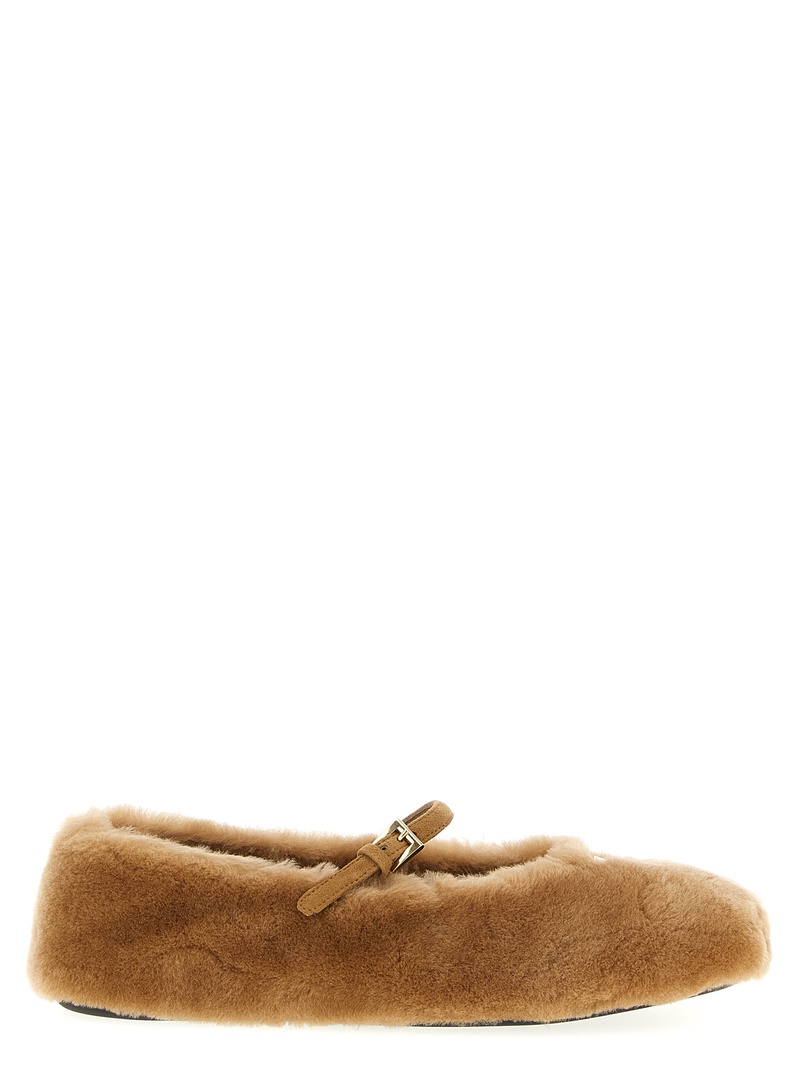 Shearling ballet flats