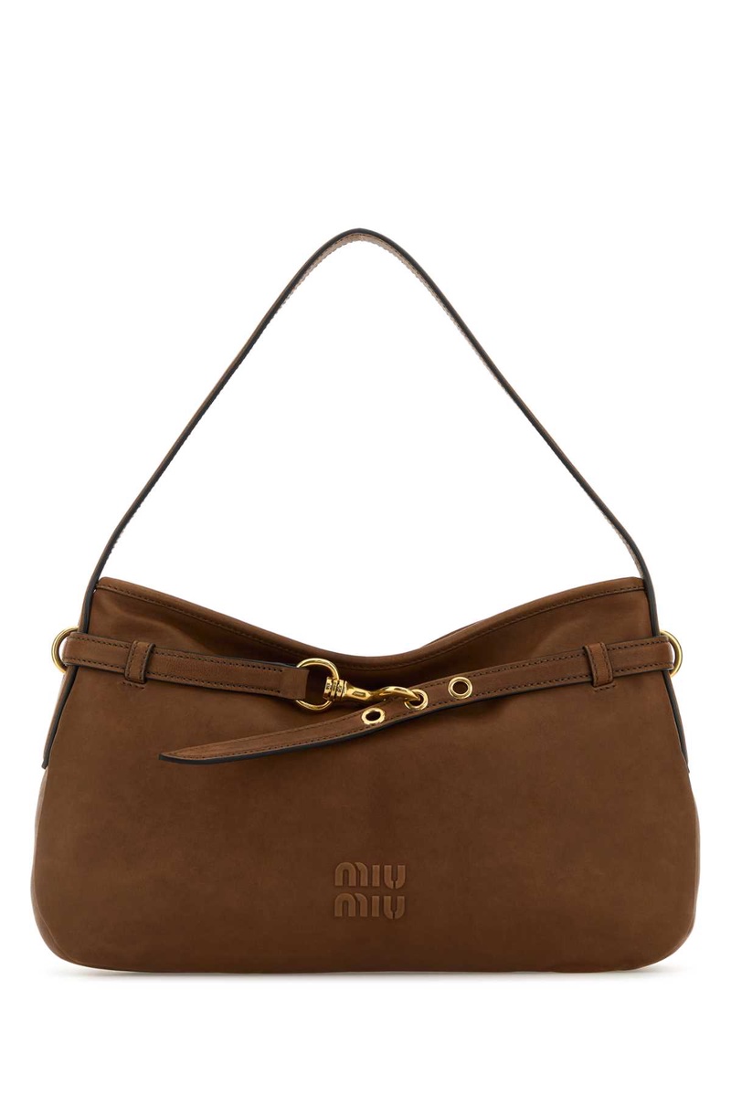 Brown nappa leather Aventure shoulder bag