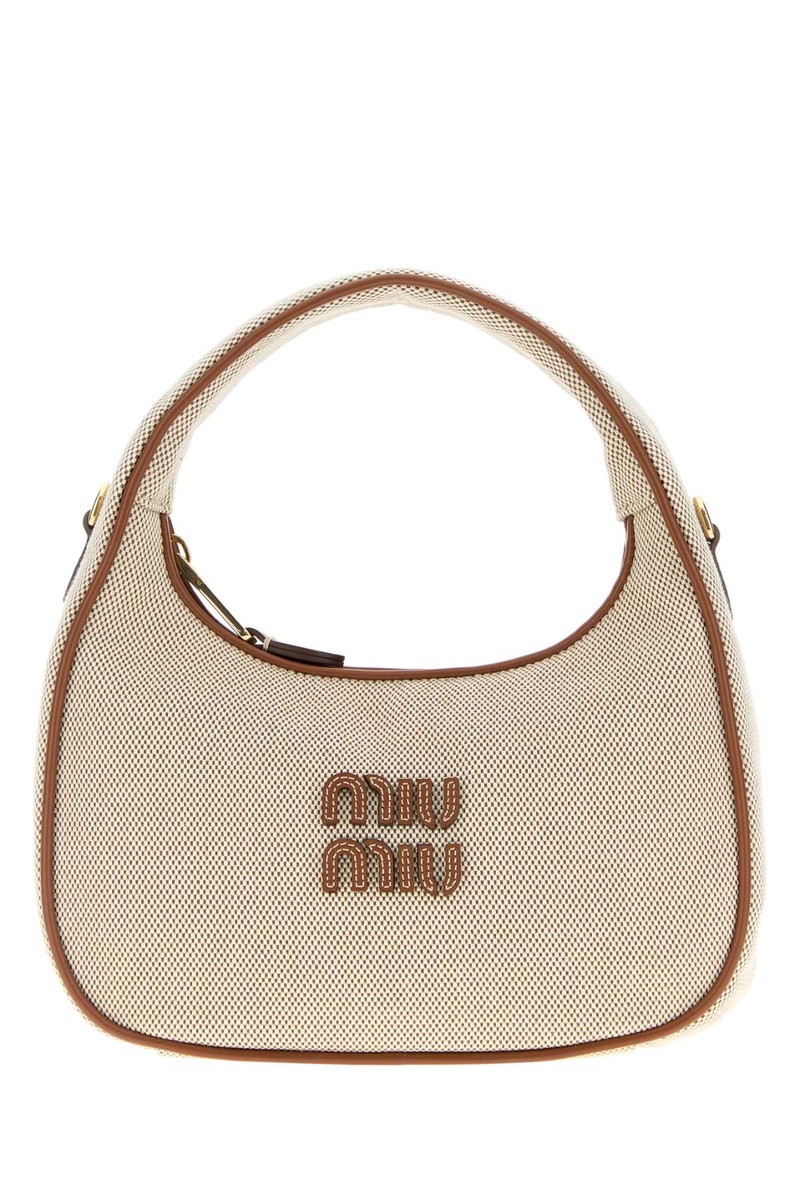 Two-tone canvas handbag