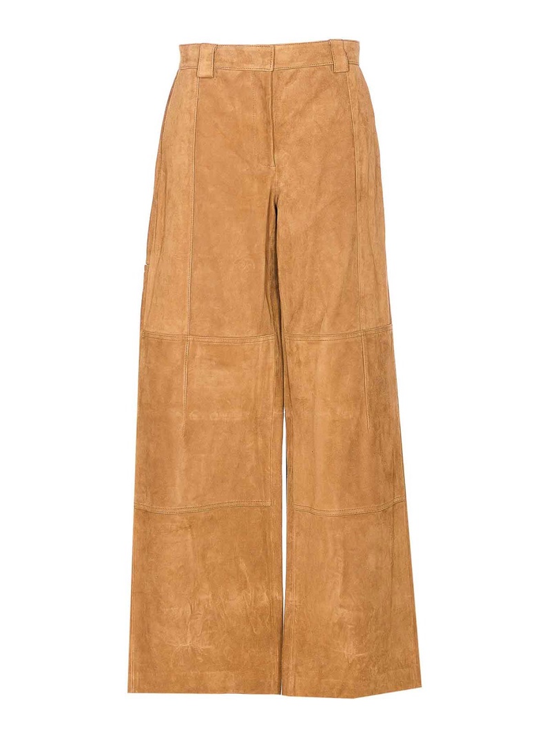 Beige suede pants