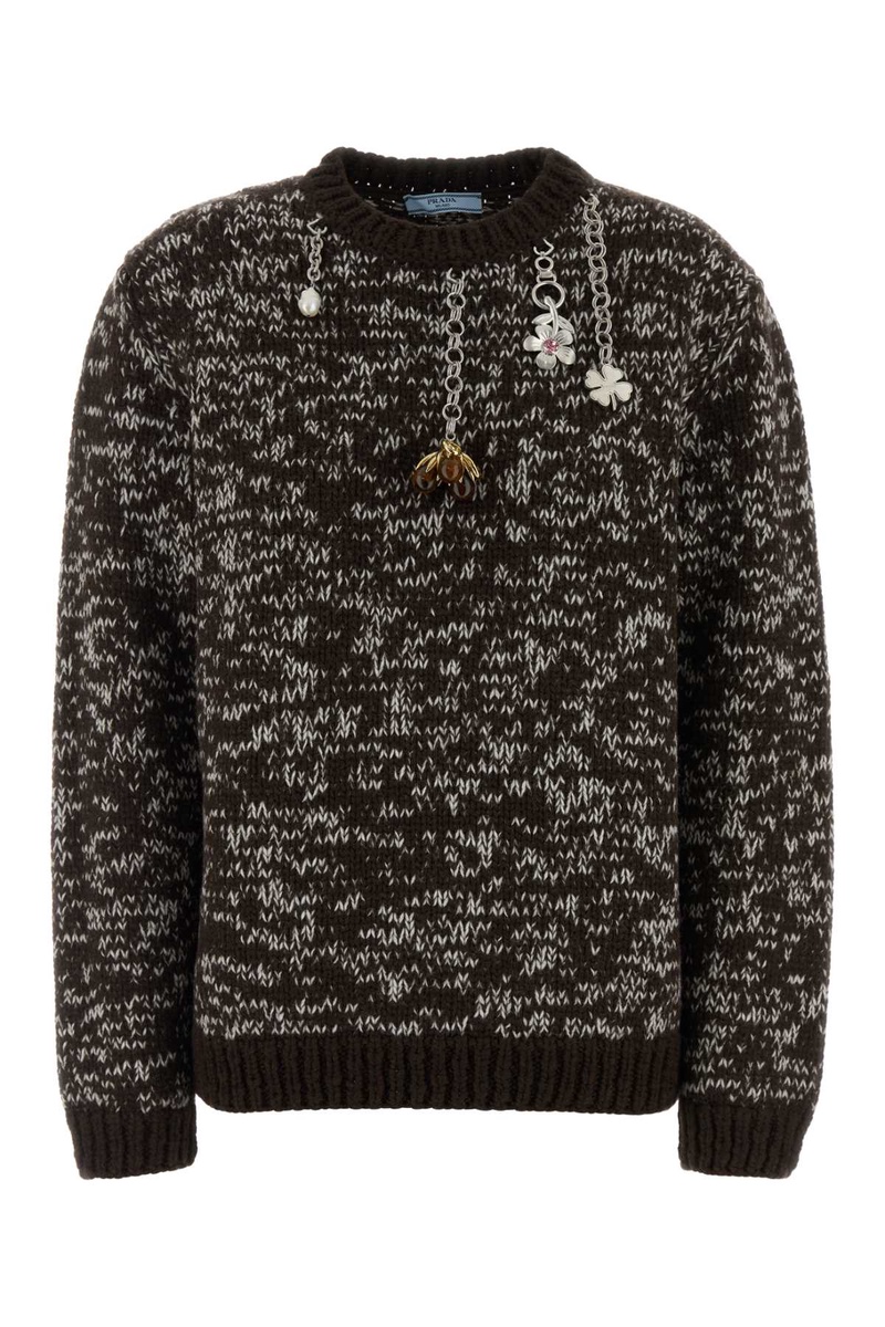Two-tone wool oversize sweater