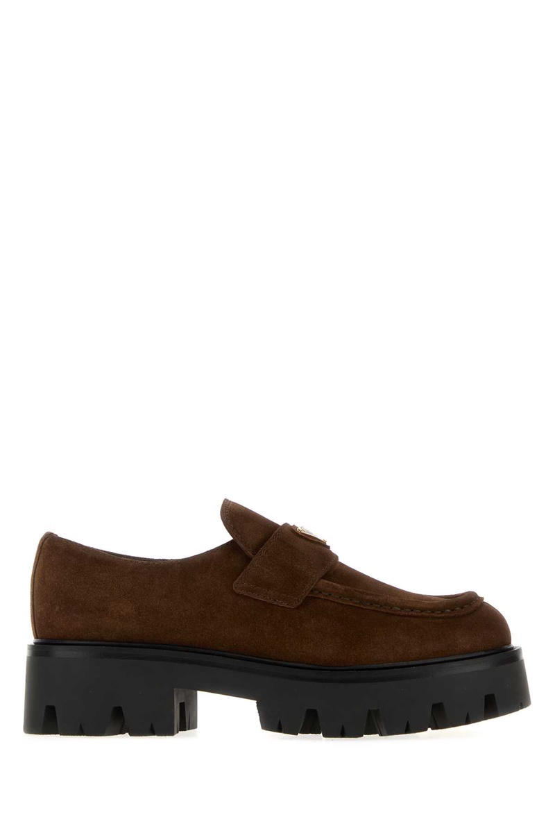 Brown suede loafers