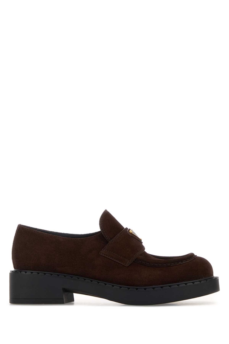 Chocolate suede loafers
