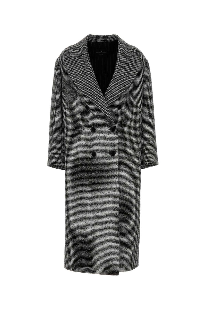 Embroidered wool blend coat
