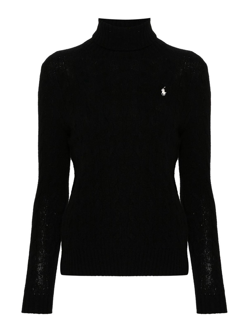 Embroidered Logo Turtleneck Sweater