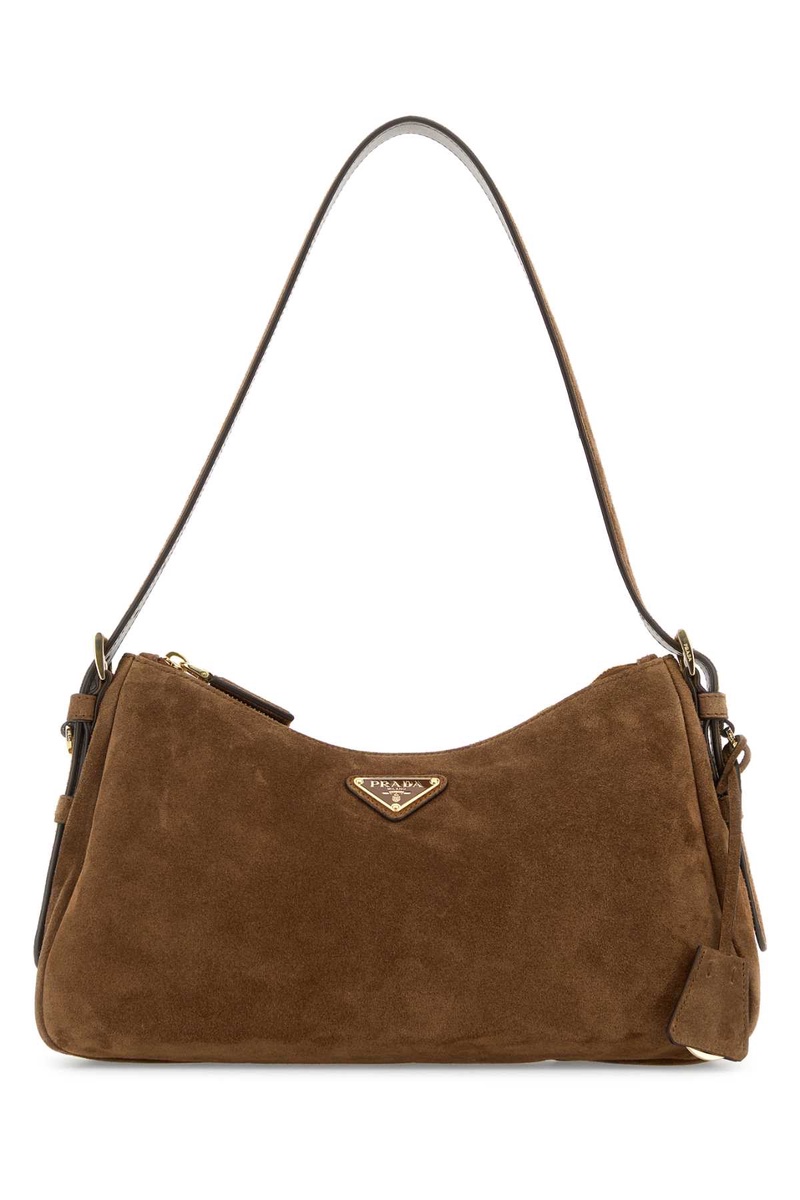 Brown suede medium Aimée shoulder bag