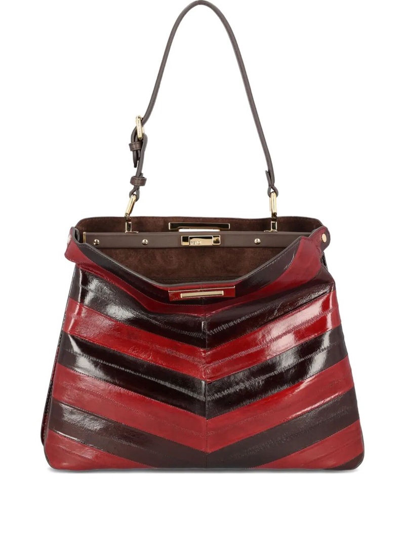 PEEKABOO SOFT MEDIUM TWO-TONE INLAID HAGFISH LEATHER BAG