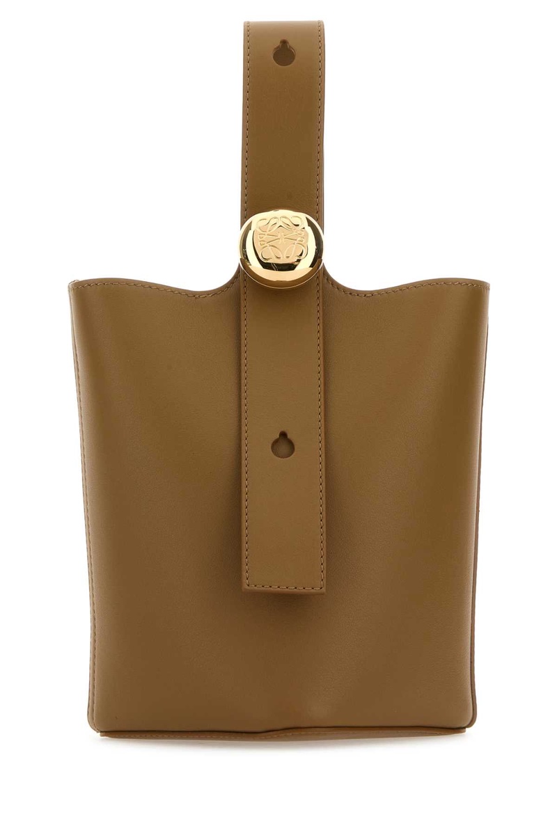 Mud leather mini Pebble bucket bag