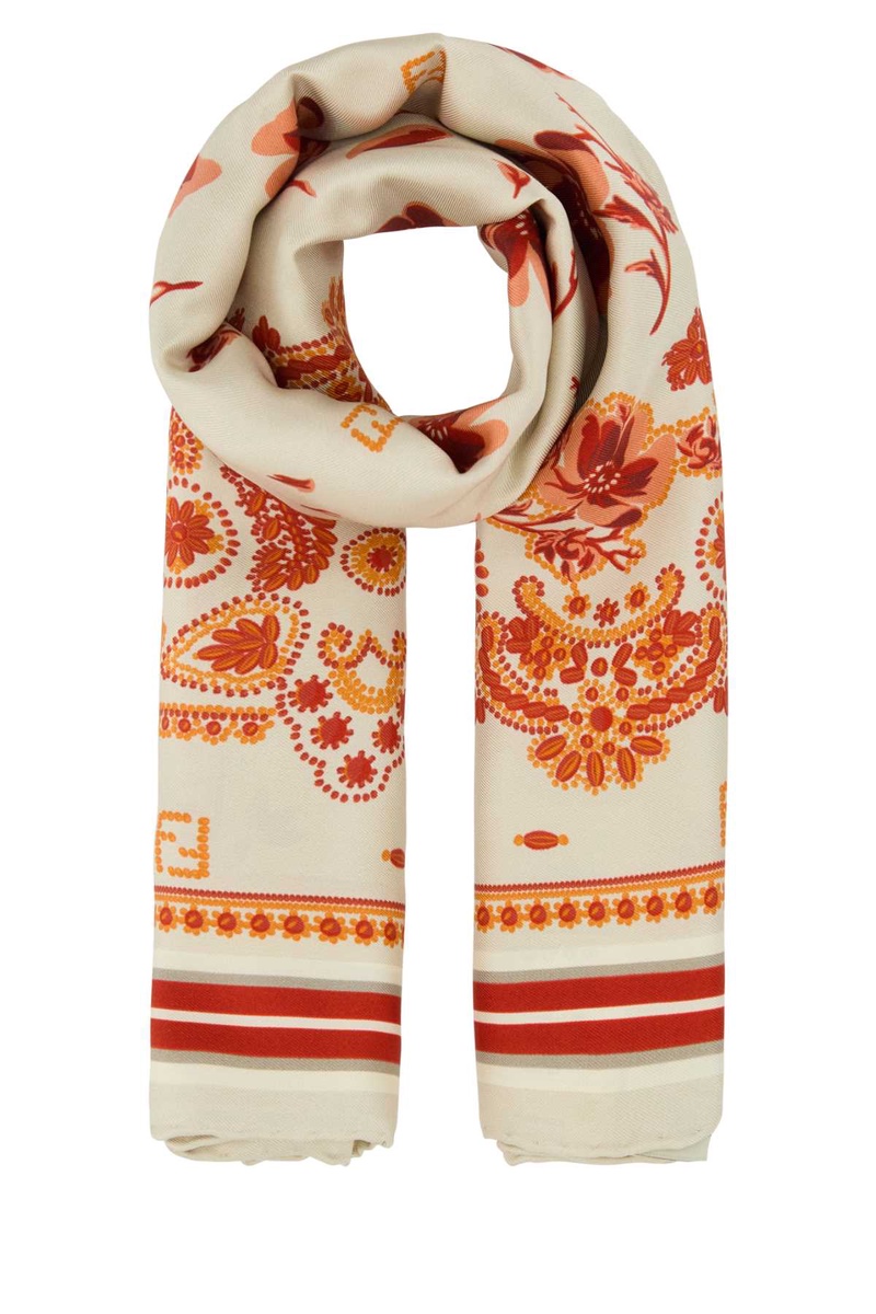 Printed silk FF foulard