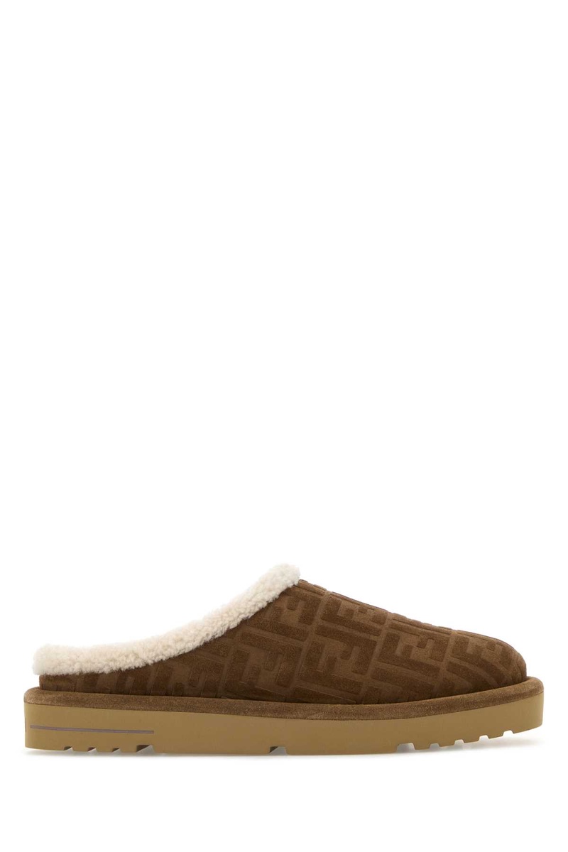 Brown suede slippers