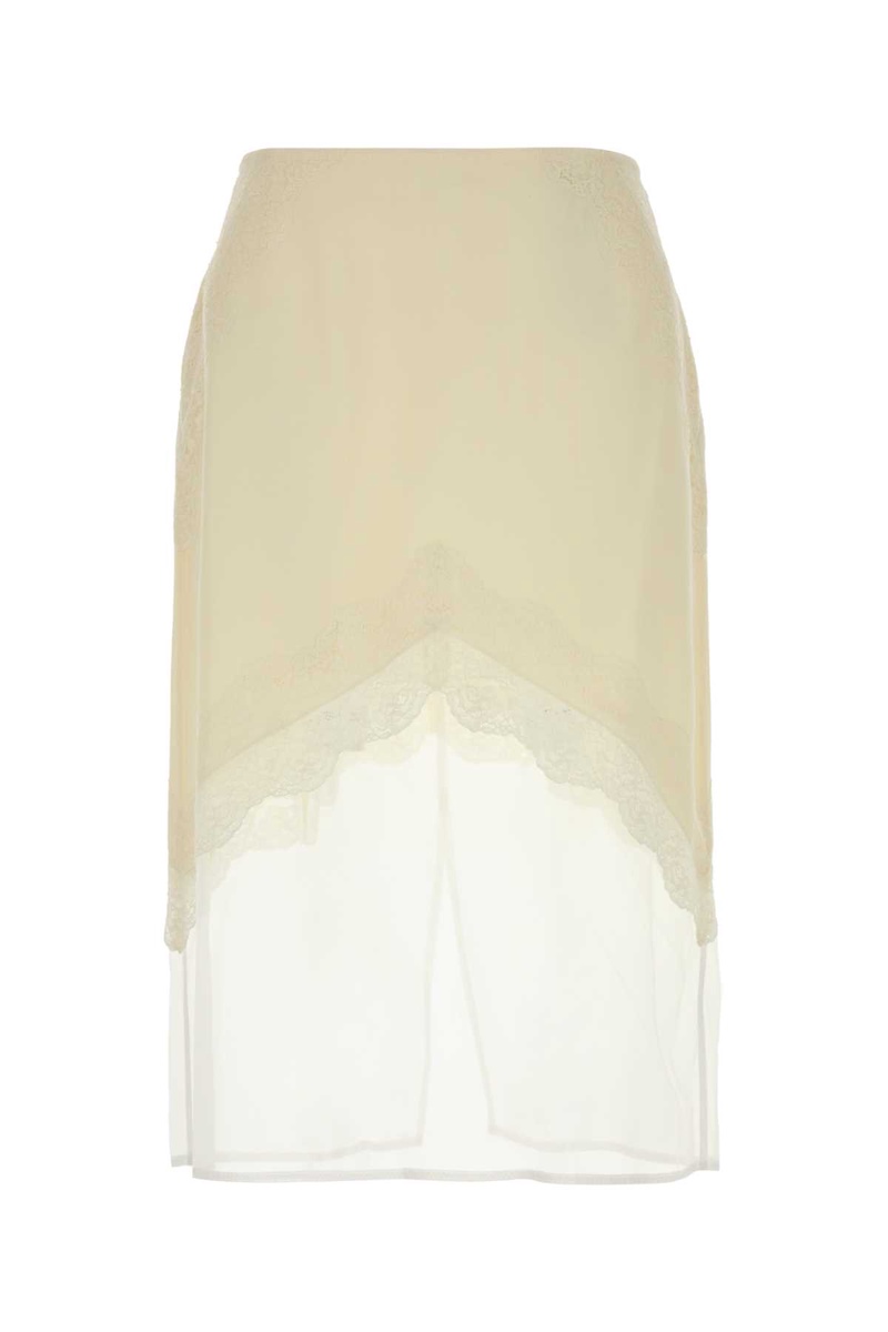 Cream viscose blend skirt
