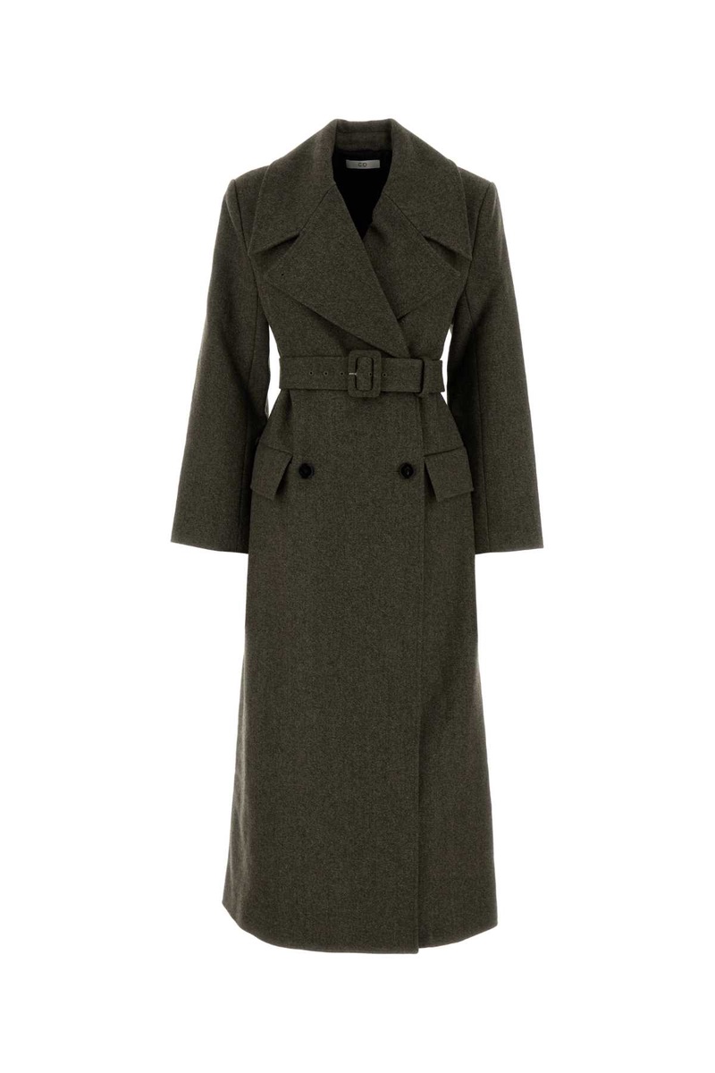 Melange sage green wool coat