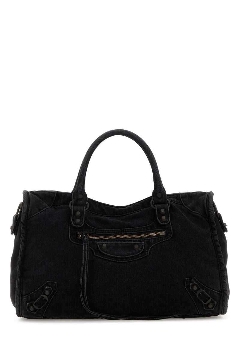 Black denim medium Le City handbag