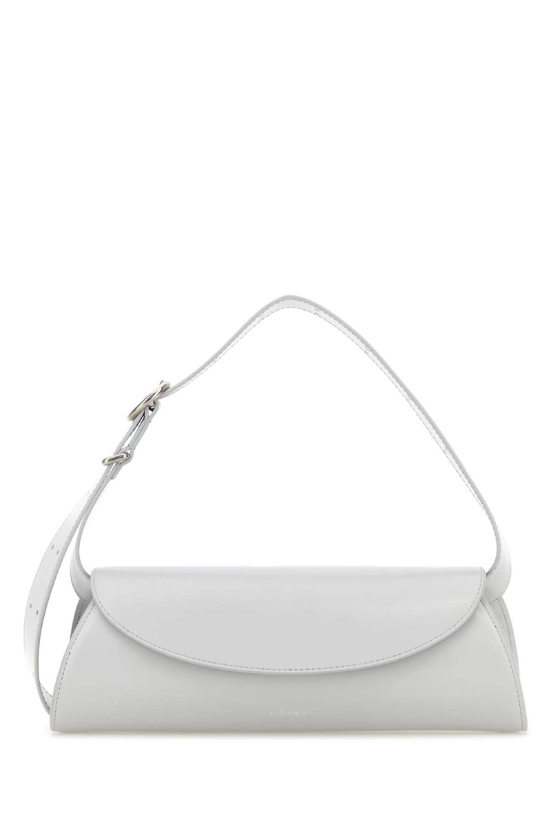Light grey leather small Cannolo crossbody bag