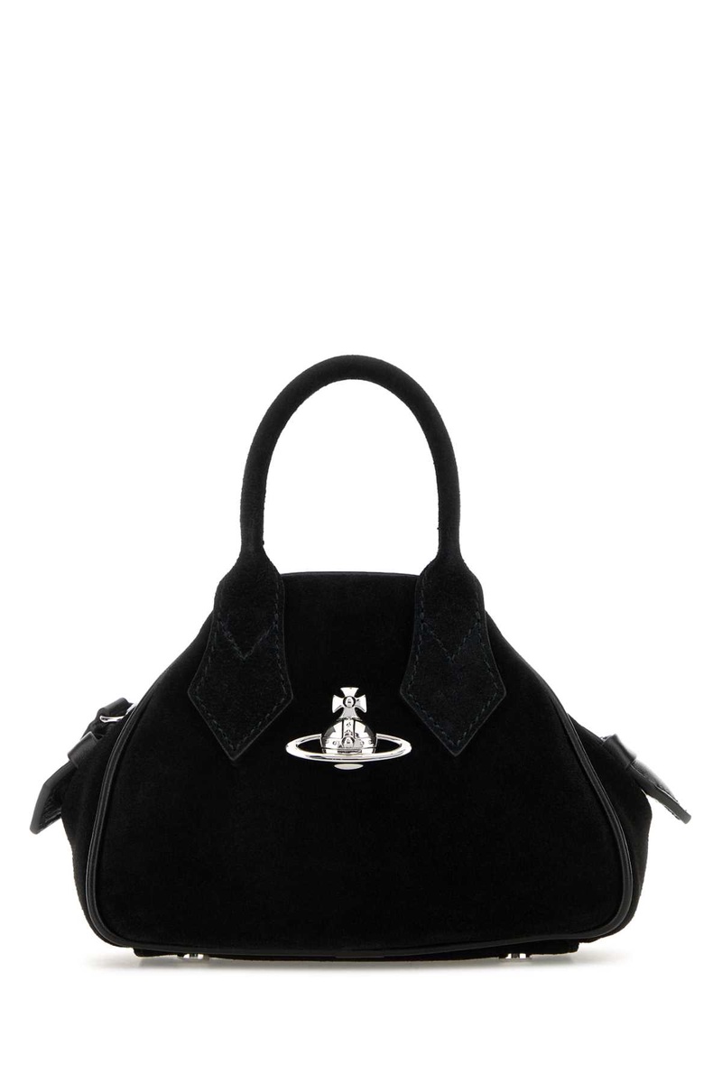 Black suede mini Yasmine handbag