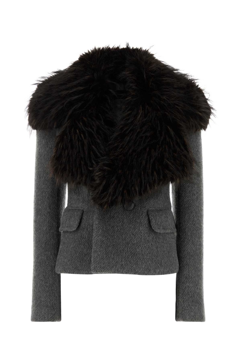Grey mohair and wool Uptown Twiggy blazer