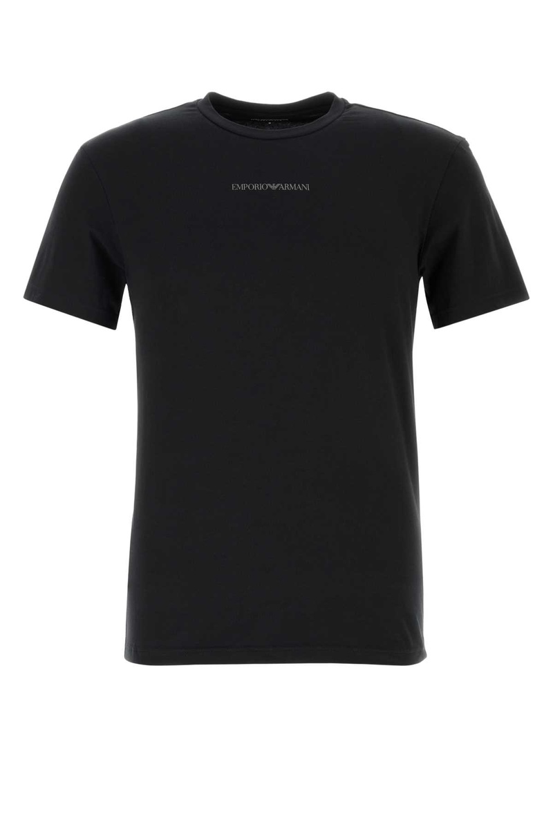 Black stretch cotton t-shirt set