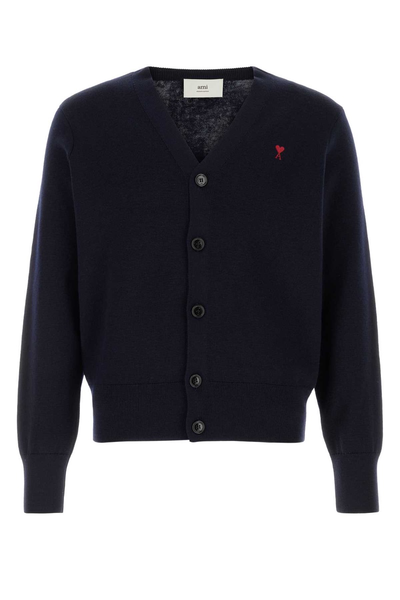 Dark blue wool cardigan