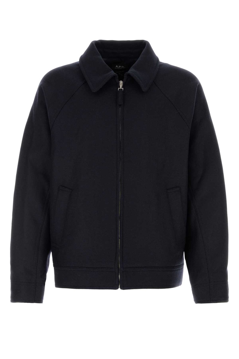 Midnight blue wool blend jacket