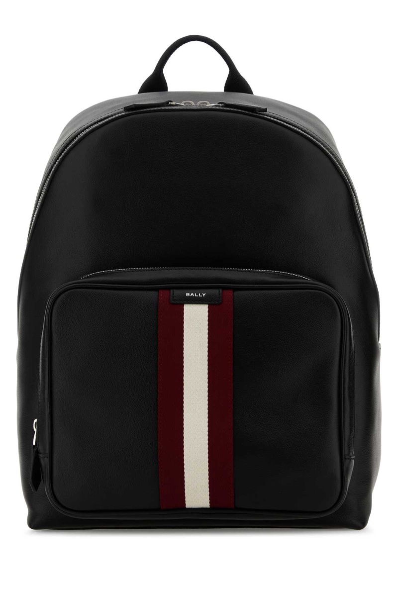Black leather backpack