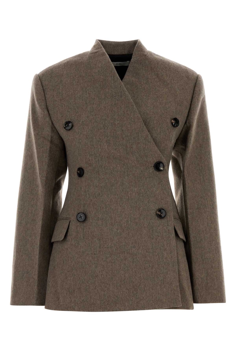 Dove grey wool blend blazer