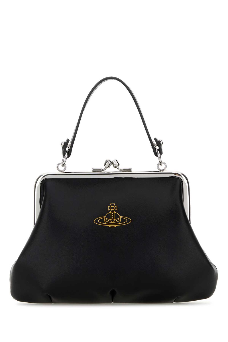 Black synthetic leather Granny handbag