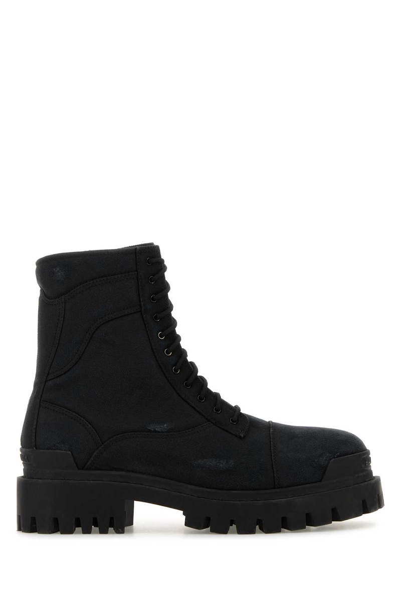 Slate canvas Combat Strike ankle boots