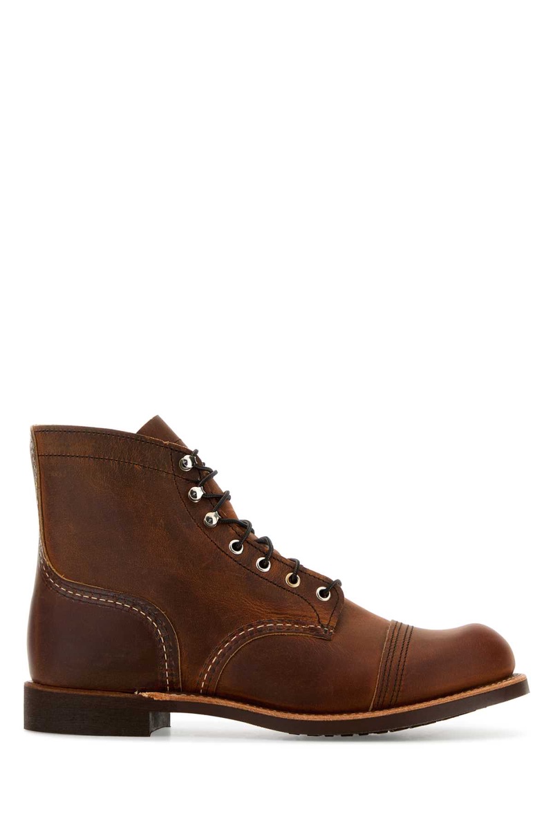 Caramel leather ankle boots