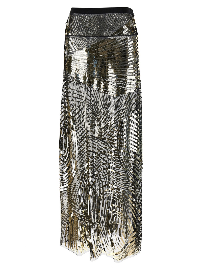 Semi-transparent maxi skirt