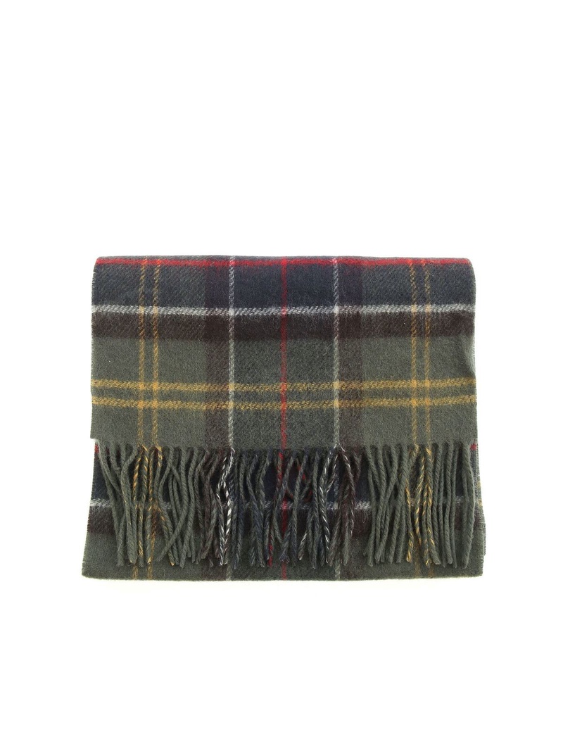 Galston tartan scarf in green and blue