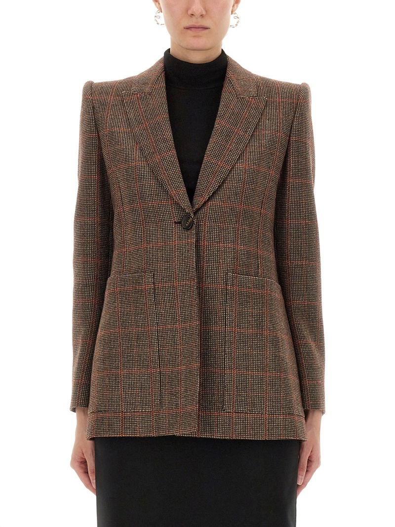 PLAID WOOL TAILORED JACKET