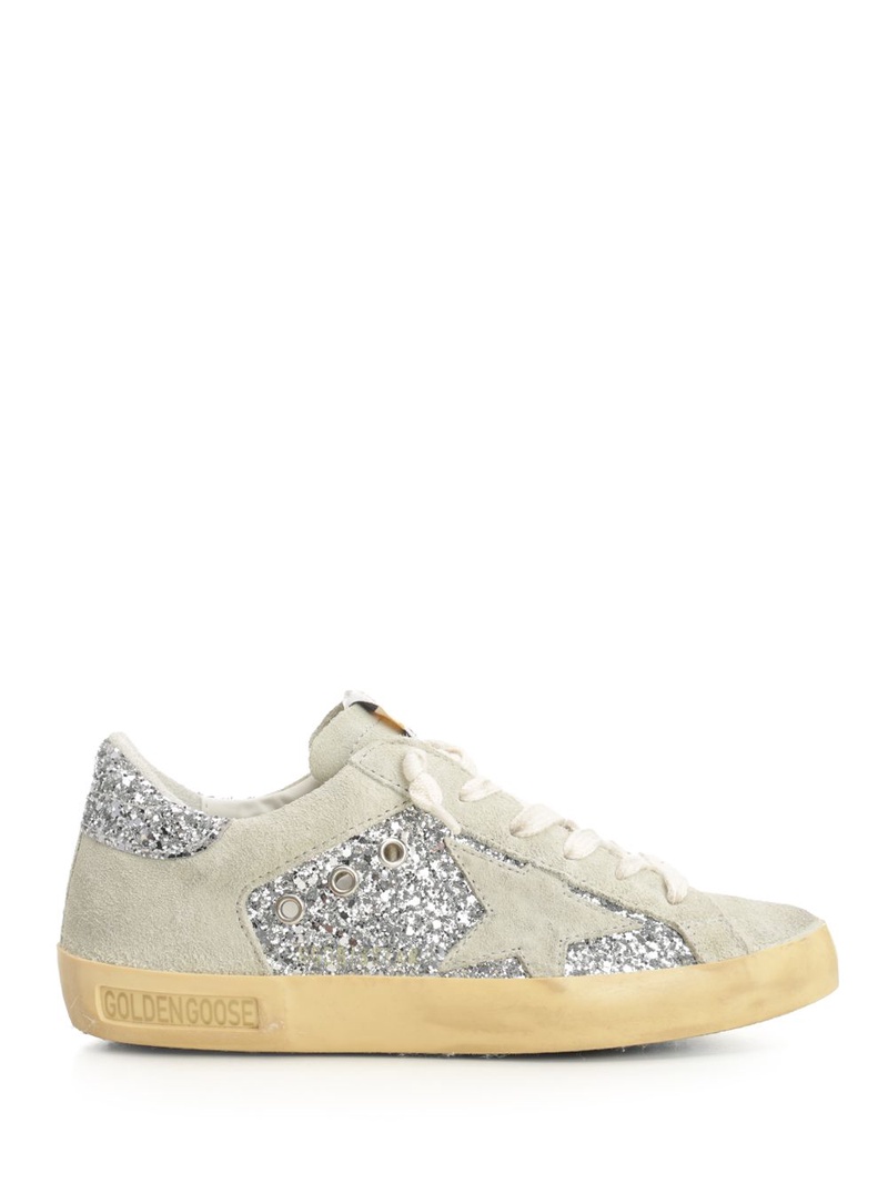 SUPER-STAR SUEDE AND GLITTER UPPER SUEDE STAR GLITTER HEEL