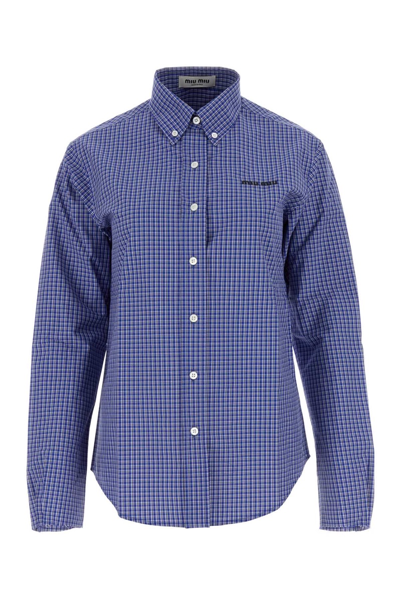 Embroidered poplin shirt