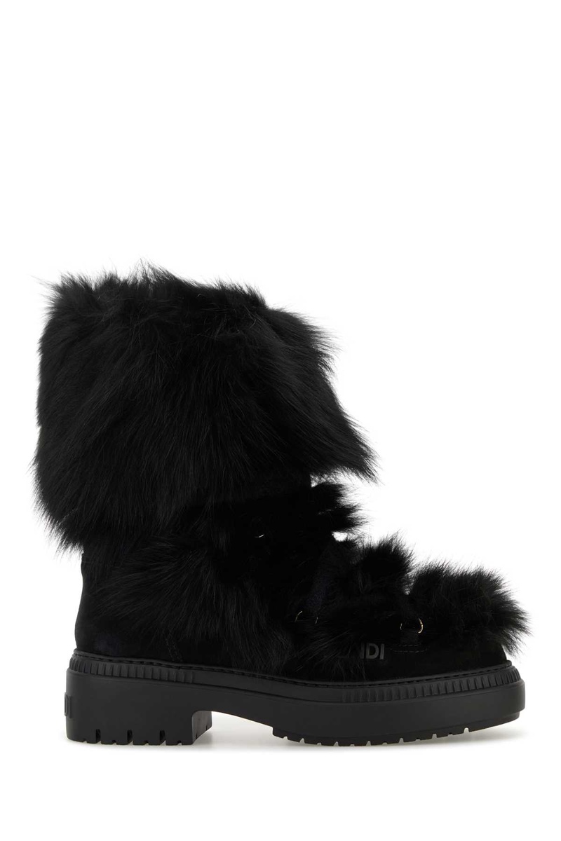 Black fur and suede Apres Chic boots