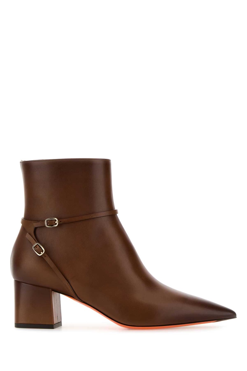 Brown leather Blondie ankle boots