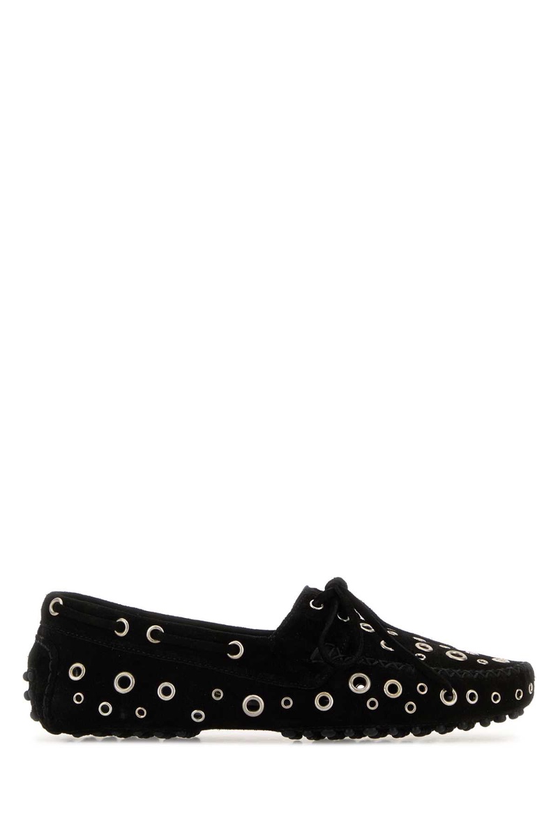 Black suede Car loafers
