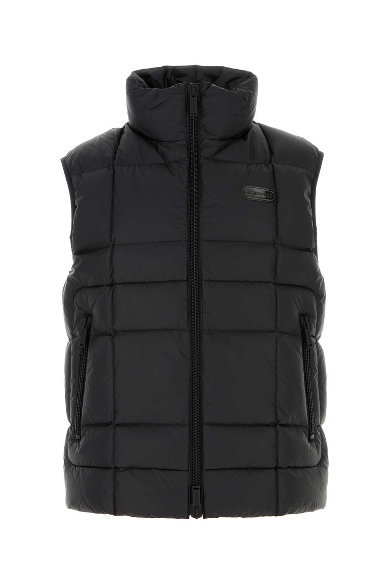 Black nylon down jacket