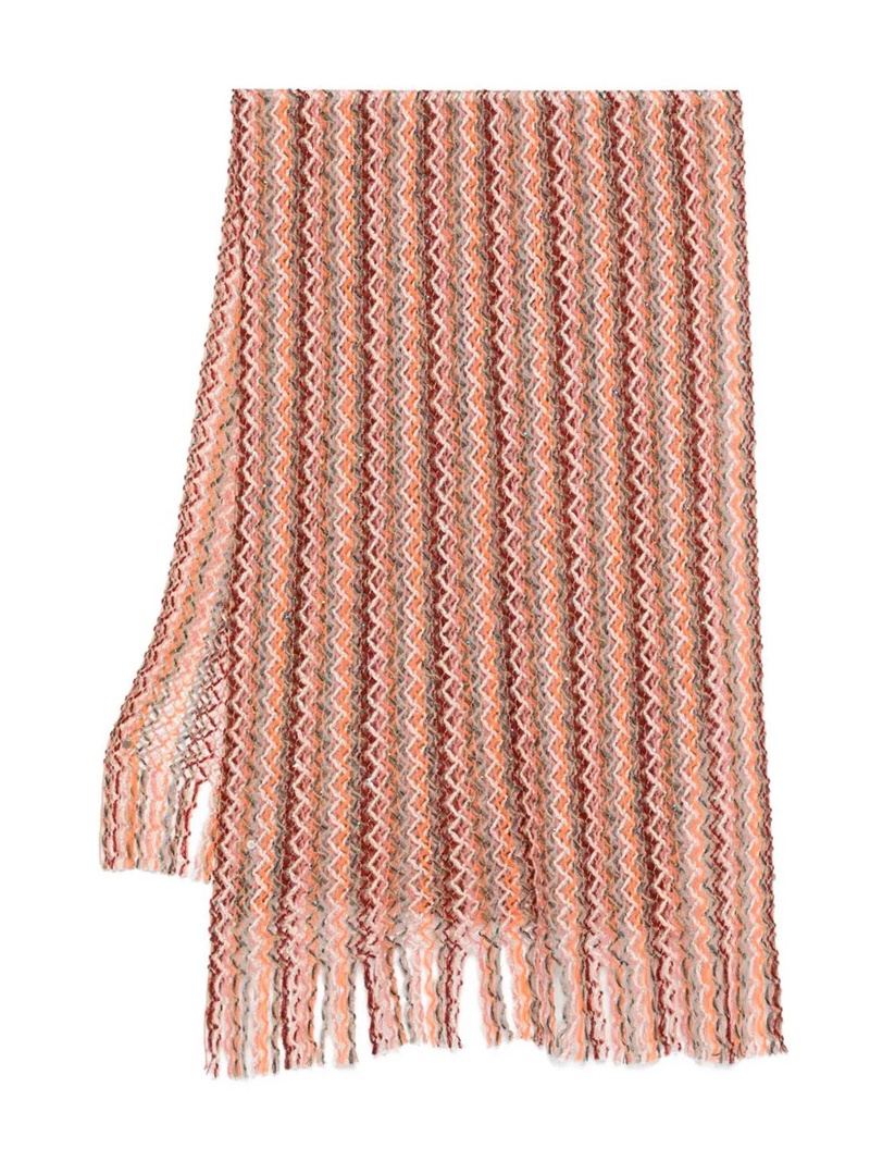 ZIG-ZAG FRINGED SCARF