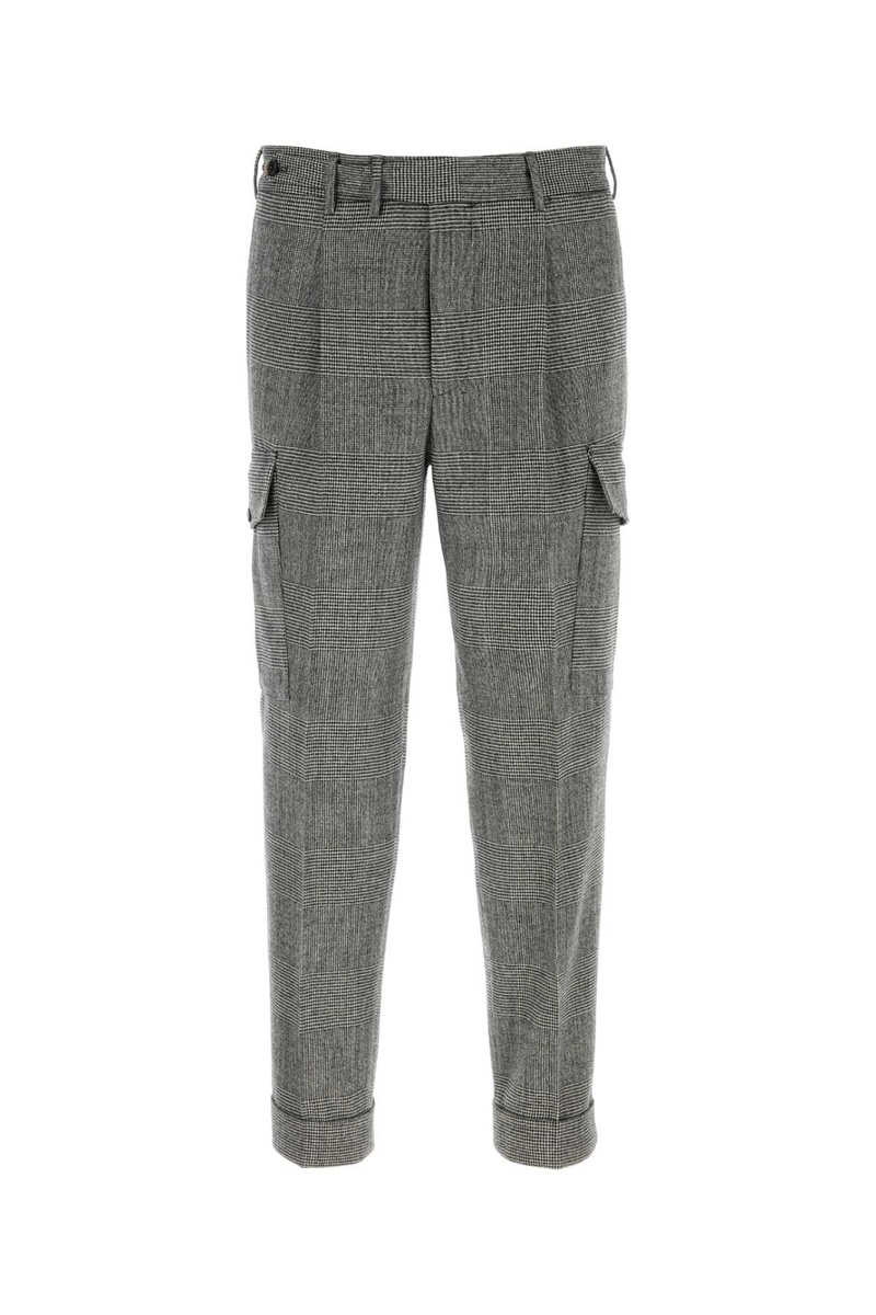 Embroidered stretch wool blend pant