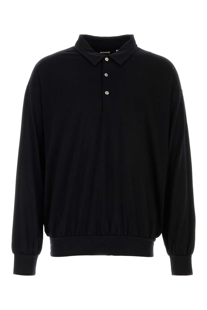 Black wool polo shirt