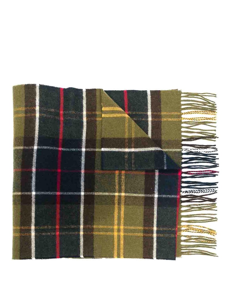 Tartan Wool Blend Scarf With Fringes